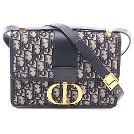 Bolsa de Ombro Dior 30 Montaigne Oblique Jacquard Marrom Bege