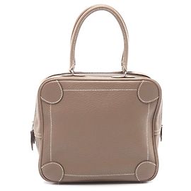 Sac à main en cuir Hermès Omnibus PM Gris