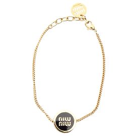 Pulsera de esmalte dorado Miu Miu Dorado Metálico