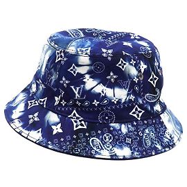 Bonnet Monogram en Coton Louis Vuitton Bleu