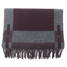 H Passant Kaschmirschal von Hermès Andere Lila