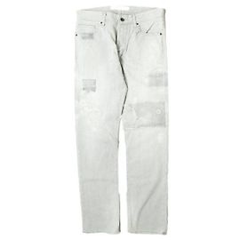 Autre Marque Pantalones de mezclilla de algodón elástico rectos Castaño Otro