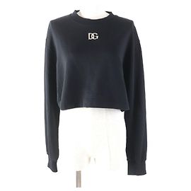 Dolce & Gabbana Moletom cropped com logo DG da Dolce&Gabbana Preto