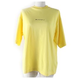 Camiseta de algodón Marni THJE0263P1 Amarillo