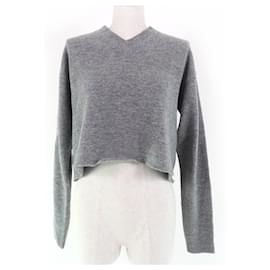Miu Miu MIUMIU Strickpullover mit V-Ausschnitt Grau