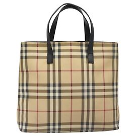 Burberry Nova Check Tote canvas check pattern Small Beige