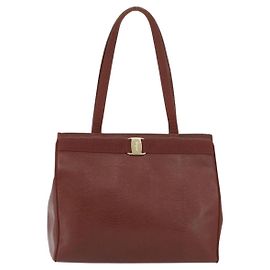 Bolsa Vala em couro estampado Salvatore Ferragamo Marrom