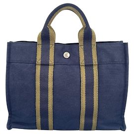 Hermès Hermes Tote Bag in Navy Canvas Navy blue