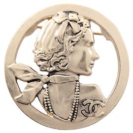 Broche Chanel Mademoiselle Coco Mark Dorado