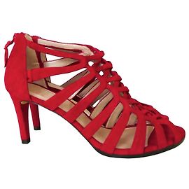 Sandali gladiatore in suede rosso Stuart Weitzman Rosso
