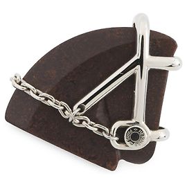 Braune Metallbrosche von Hermès Braun