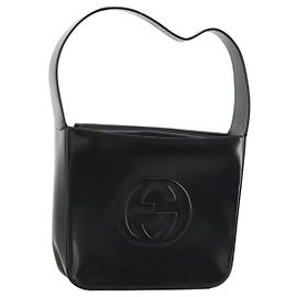 Borsa Interlocking GUCCI Pelle lucida Nera Argento 000 2023 0506 Auth fm5110 Nero Argento
