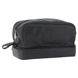 Borsa a mano in pelle nera e oro Gianni Versace Auth bs33853 Nero D'oro