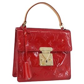 LOUIS VUITTON Handtasche Spring Street Monogram Vernis Rot M91135 LV Auth ARZ439 Rot