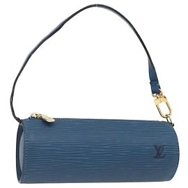 LOUIS VUITTON Epi Soufflot Pouch Blue LV Auth ka3238 Blue