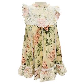 Top floral sin mangas beige con encaje multicolor Zimmermann Beige