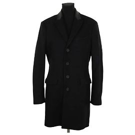 The Kooples Schwarzer Wollmantel Schwarz