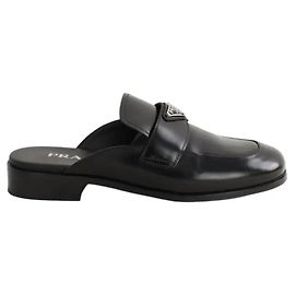 Prada Mules en cuir noires Noir