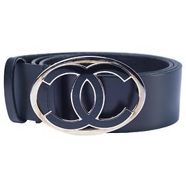 Chanel 2007 Interlocking CC Logo Belt Black Other