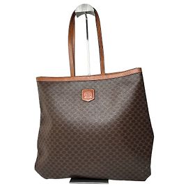 Céline Sac à main en cuir monogramme Triomphe de Celine Paris vintage marron Marron