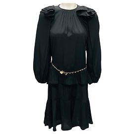 Vestido Mini Preto com Babados Zimmermann Preto