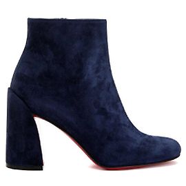 Christian Louboutin Navy Suede Ankle Boots Blue