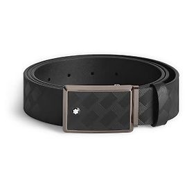 Montblanc CINTURÓN DE HEBILLA PLANA INCRUSTADA DE 35 MM EN CUERO EXTREMO Negro