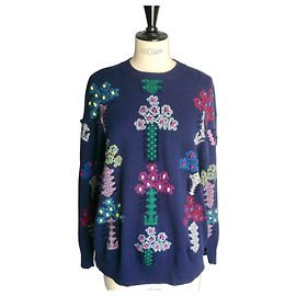 BARRIE Pull marine cachemire TS TBE Bleu Marine