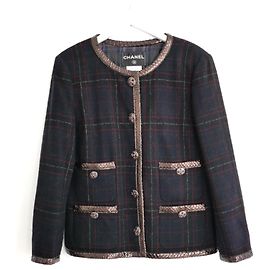 Chanel Pre-Fall 2013 Metiers D’Art ‘Paris-Edinburgh’ Tartan-Jacke Schwarz
