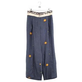 La Prestic Ouiston Blaue Seidenhose Blau