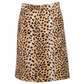 Jupe imprimée léopard Emanuel Ungaro Beige