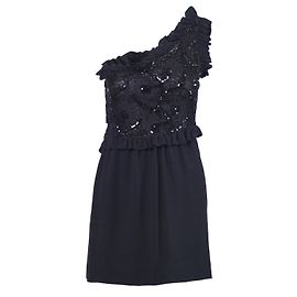 Autre Marque Robe courte brodée Anna Pagani Noir
