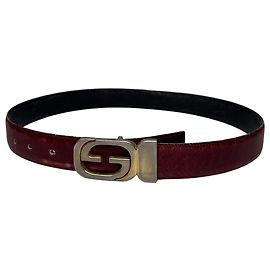 Vintage Gucci Leder Gürtel lila Bordeaux