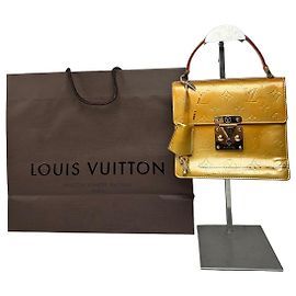 Vintage Louis Vuitton Vernis Leather Handbag Yellow Yellow