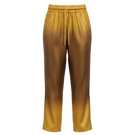 Kiton Gold / Taupe Ombre Effect Drawstring Silk Pants Golden