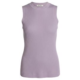 Top de tanque de jersey de algodón ribeteado lavanda Brunello Cucinelli con cadena Monili Púrpura