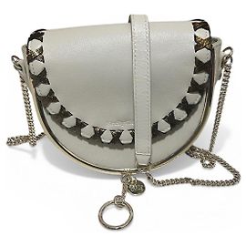 Bolsa transversal See by Chloé Mini Mara bege couro Bege Gold hardware