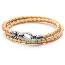 Pulsera de cuero de acero inoxidable Tod's Plata