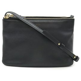 Céline Celine Trio Leder Schultertasche Schwarz