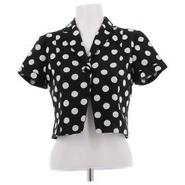 Moschino Camicia nera a maniche corte con pois Nero