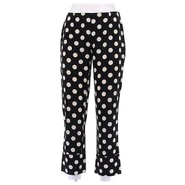 Moschino Calças capri de algodão com bolinhas pretas Preto