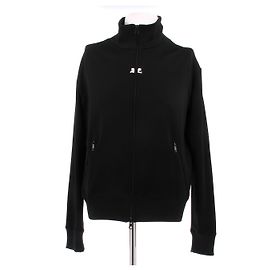 Courreges Schwarzer Sweatshirt mit Reißverschluss Baumwolle XXL Schwarz