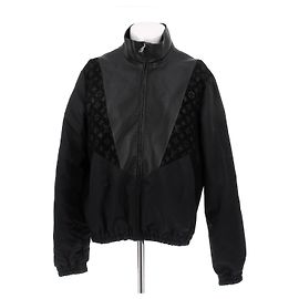 Louis Vuitton Giacca in pelle nera con monogramma Nero
