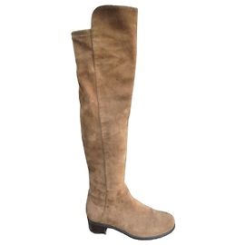 Stuart Weitzman Boots Light Brown Deerskin Light brown