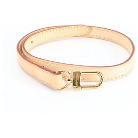 Alça de ombro em couro natural Louis Vuitton Bege