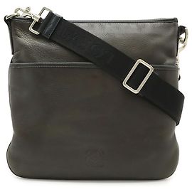 Borsa a Spalla Anagram LOEWE Nero Marrone scuro
