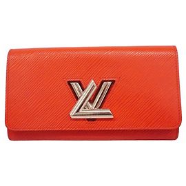 Portafoglio Lungo Twist in Pelle Epi Louis Vuitton Rosso