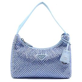 Borsa Prada blu in seta e viscosa 1BC515 Blu