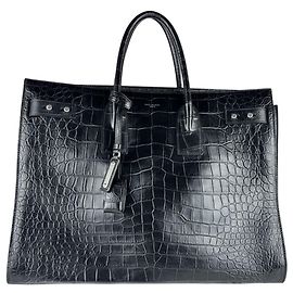 Saint Laurent Dünne Große Sac de Jour Handtasche Schwarz