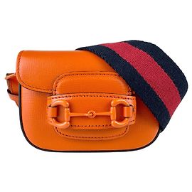 Borsa a spalla in pelle arancione Gucci Arancione